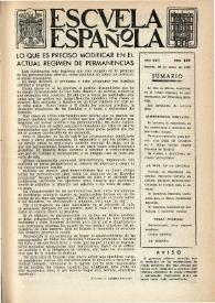 Portada:Escuela española. Año XVII, núm. 839, 22 de enero de 1957