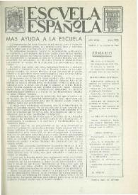 Portada:Escuela española. Año XVIII, núm. 900, 27 de febrero de 1958