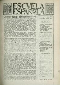 Portada:Escuela española. Año XVIII, núm. 921, 3 de julio de 1958