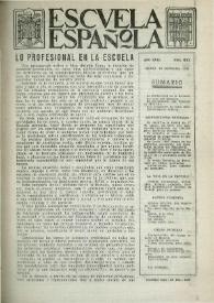 Portada:Escuela española. Año XVIII, núm. 932, 18 de septiembre de 1958