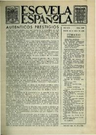 Portada:Escuela española. Año XIX, núm. 949, 15 de enero de 1959