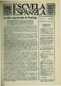 Portada:Escuela española. Año XIX, núm. 950, 22 de enero de 1959
