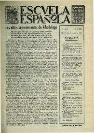 Escuela española. Año XIX, núm. 950, 22 de enero de 1959