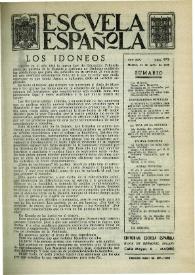 Portada:Escuela española. Año XIX, núm. 972, 11 de junio de 1959
