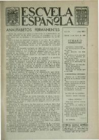 Portada:Escuela española. Año XX, núm. 1002, 8 de enero de 1960