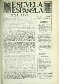 Portada:Escuela española. Año XX, núm. 1004, 21 de enero de 1960