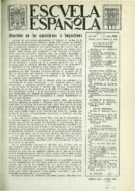 Portada:Escuela española. Año XX, núm. 1008, 18 de febrero de 1960