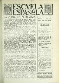 Portada:Escuela española. Año XX, núm. 1009, 26 de febrero de 1960