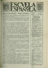 Portada:Escuela española. Año XX, núm. 1025, 15 de junio de 1960