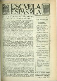 Portada:Escuela española. Año XX, núm. 1040, 29 de septiembre de 1960