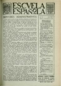 Portada:Escuela española. Año XX, núm. 1042, 14 de octubre de 1960