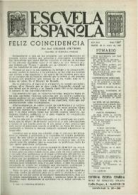 Portada:Escuela española. Año XXI, núm. 1057, 26 de enero de 1961
