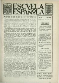 Portada:Escuela española. Año XXI, núm. 1061, 24 de febrero de 1961