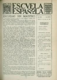 Portada:Escuela española. Año XXI, núm. 1072, 10 de mayo de 1961