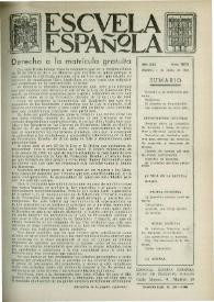 Portada:Escuela española. Año XXI, núm. 1075, 1 de junio de 1961