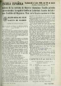 Portada:Escuela española. Año XXI, Suplemento al núm. 1066 de marzo de 1961