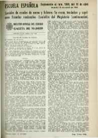 Portada:Escuela española. Año XXI, Suplemento al núm. 1068 de abril de 1961