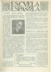 Portada:Escuela española. Año XXII, núm. 1117, 23 de marzo de 1962
