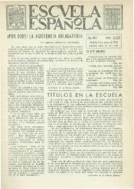 Portada:Escuela española. Año XXII, núm. 1123, 3 de mayo de 1962