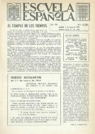 Portada:Escuela española. Año XXII, núm. 1128, 7 de junio de 1962