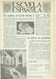 Portada:Escuela española. Año XXII, núm. 1146, 11 de octubre de 1962
