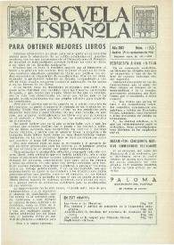 Portada:Escuela española. Año XXII, núm. 1153, 29 de noviembre de 1962