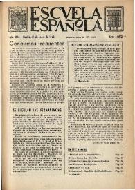 Portada:Escuela española. Año XXIII, núm. 1162, 31 de enero de 1963