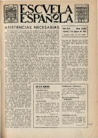 Portada:Escuela española. Año XXIII, núm. 1163, 7 de febrero de 1963