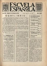 Portada:Escuela española. Año XXIII, núm. 1165, 21 de febrero de 1963
