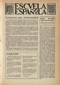 Portada:Escuela española. Año XXIII, núm. 1167, 7 de marzo de 1963