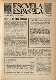 Portada:Escuela española. Año XXIII, núm. 1189, 1 de agosto de 1963