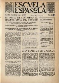 Portada:Escuela española. Año XXIII, núm. 1198, 3 de octubre de 1963