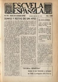 Portada:Escuela española. Año XXIII, núm. 1210, 26 de diciembre de 1963
