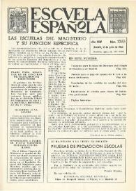 Portada:Escuela española. Año XXIV, núm. 1253, 16 de julio de 1964