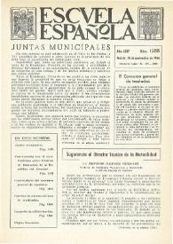Portada:Escuela española. Año XXIV, núm. 1288, 20 de noviembre de 1964
