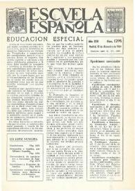 Portada:Escuela española. Año XXIV, núm. 1294, 12 de diciembre de 1964
