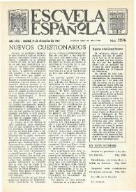 Portada:Escuela española. Año XXIV, núm. 1296, 18 de diciembre de 1964