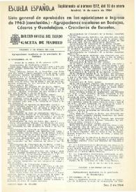 Escuela española. Año XXIV, Suplemento al núm. 1212 de enero de 1964