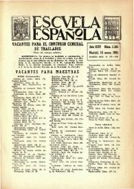 Escuela española. Año XXV, núm. 1305, 15 de enero de 1965