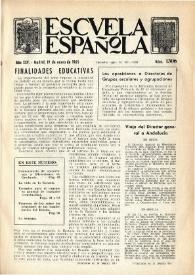 Escuela española. Año XXV, núm. 1306, 19 de enero de 1965