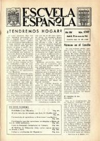 Escuela española. Año XXV, núm. 1307, 22 de enero de 1965