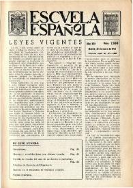 Portada:Escuela española. Año XXV, núm. 1309, 30 de enero de 1965