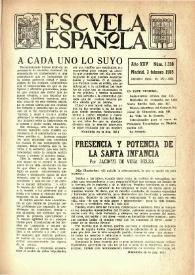 Escuela española. Año XXV, núm. 1310, 3 de febrero de 1965