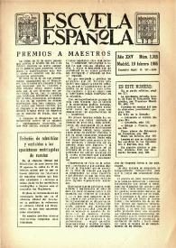 Portada:Escuela española. Año XXV, núm. 1315, 19 de febrero de 1965