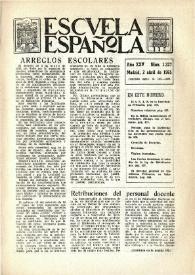 Portada:Escuela española. Año XXV, núm. 1327, 2 de abril de 1965