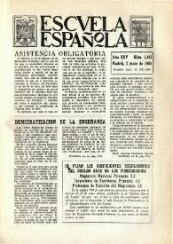 Portada:Escuela española. Año XXV, núm. 1343, 2 de junio de 1965