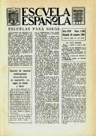 Portada:Escuela española. Año XXV, núm. 1386, 29 de octubre de 1965