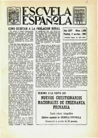 Portada:Escuela española. Año XXV, núm. 1388, 5 de noviembre de 1965