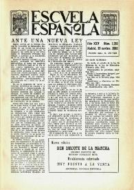 Portada:Escuela española. Año XXV, núm. 1392, 19 de noviembre de 1965