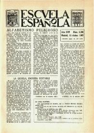 Portada:Escuela española. Año XXV, núm. 1398, 15 de diciembre de 1965